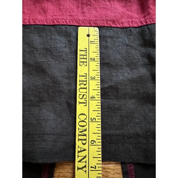 Linen Skirt Sz XL Maxi Pull On Drawstring Waist Colorblock Maxi Y2K red black - Picture 3 of 16